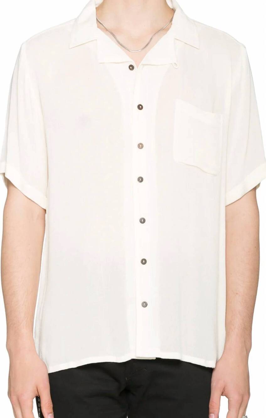 NEW RAGA purush rayon button down shirt in white